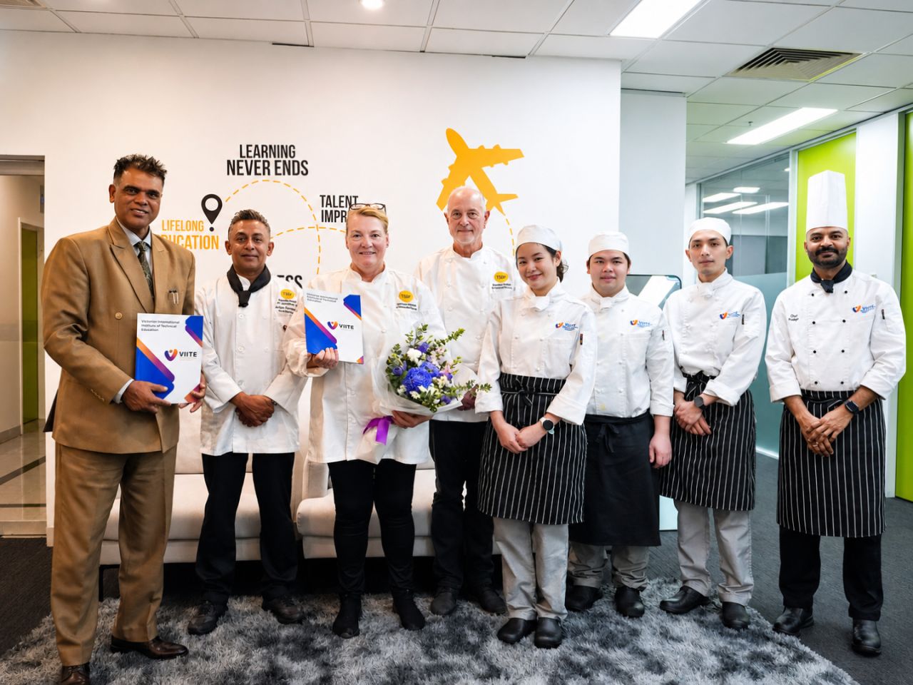 VIITE trainers, chefs and staff together on campus