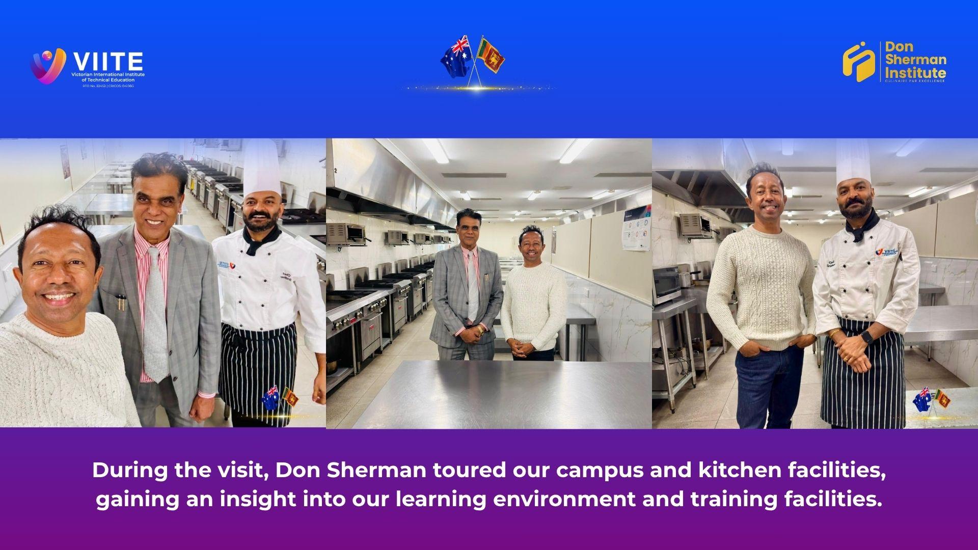 Chef Don Sherman touring VIITE's Melbourne commercial kitchens with VIITE leaders and trainers