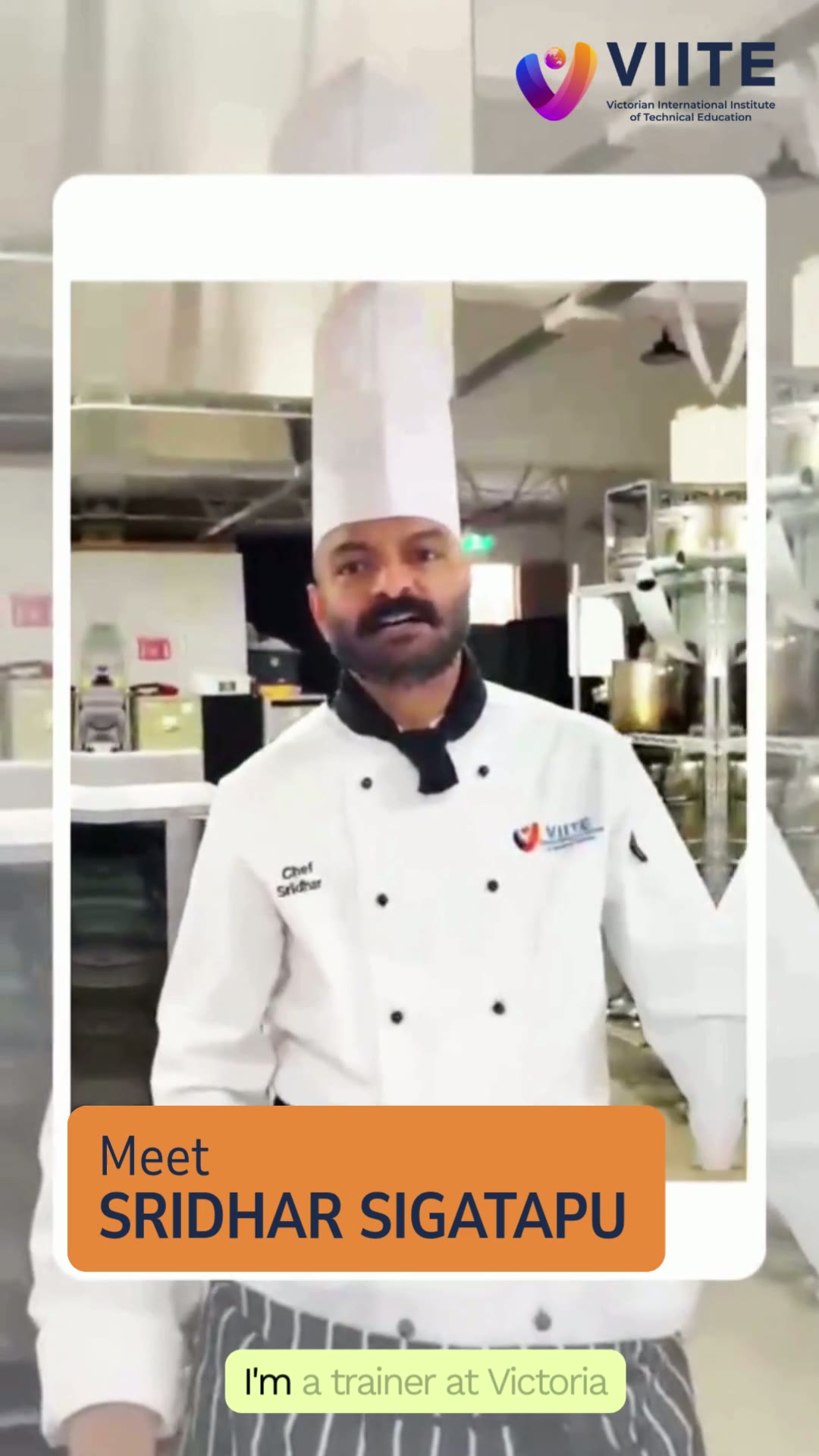 Inside our professional practical kitchen with trainer Sridhar Sigatapu